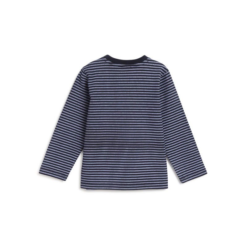 Boys Dark Blue Striped Long Sleeve T-Shirt image number 1